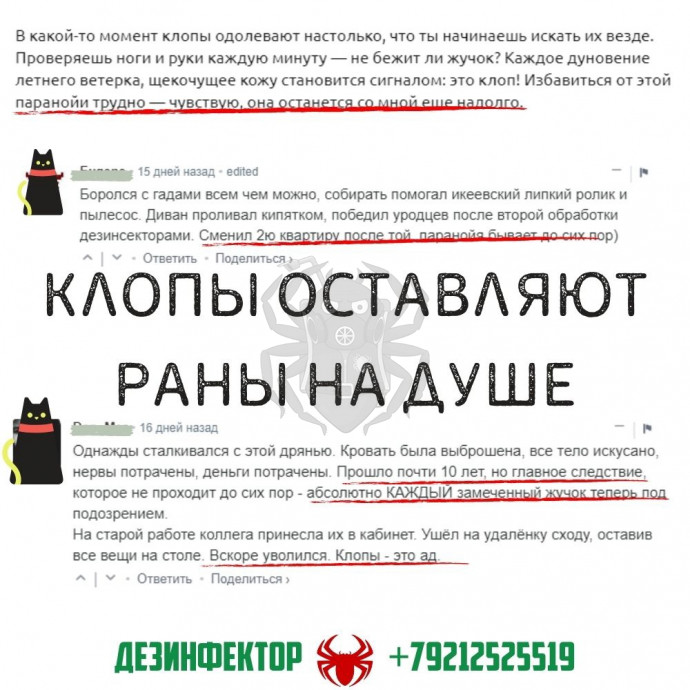 Клопы оставляют раны на душе